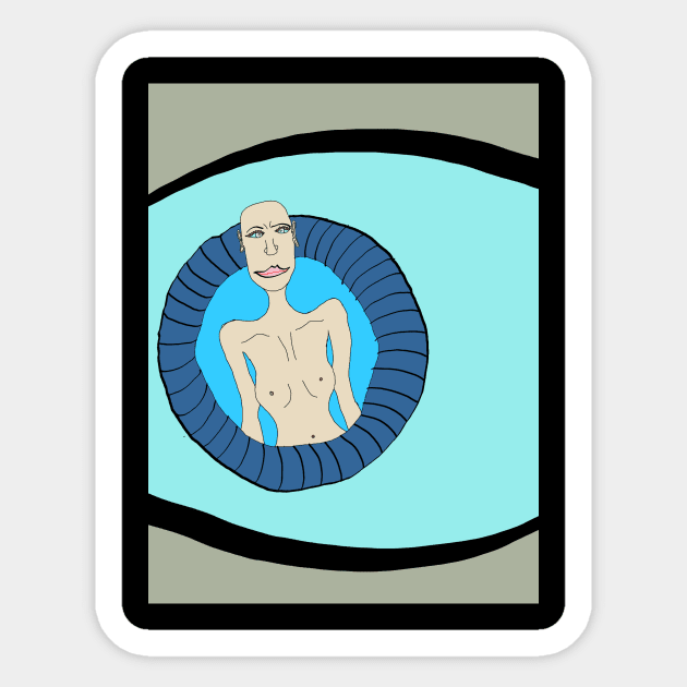 Nude Woman in Eye Sticker by ArtsyPieces